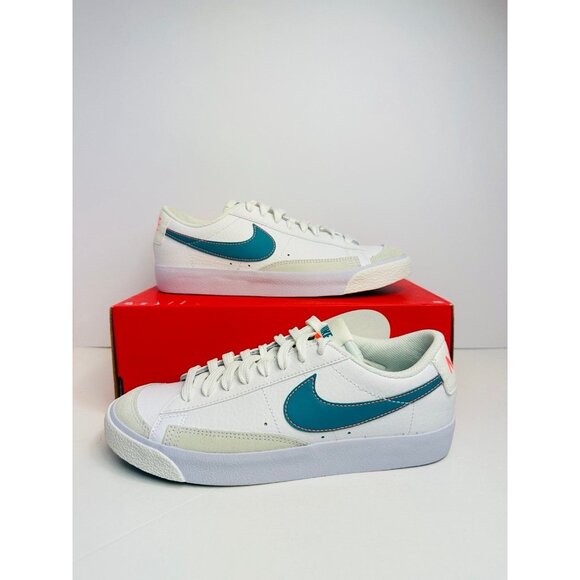 6.5Y Nike Blazer Low casual shoes ‘White Aquamarine’ DA4074 122 - Picture 2 of 7